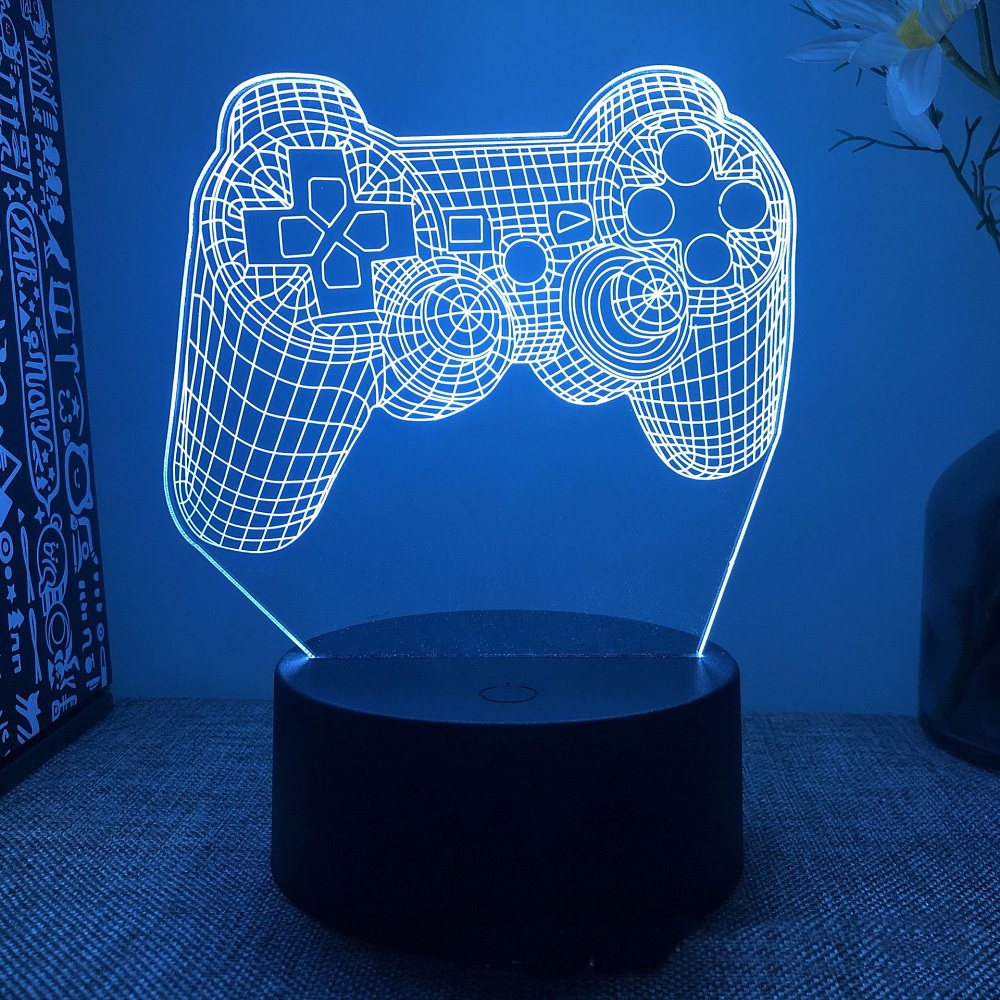 Gaming Console Icon - 3d ilusão noite lâmpada sala de