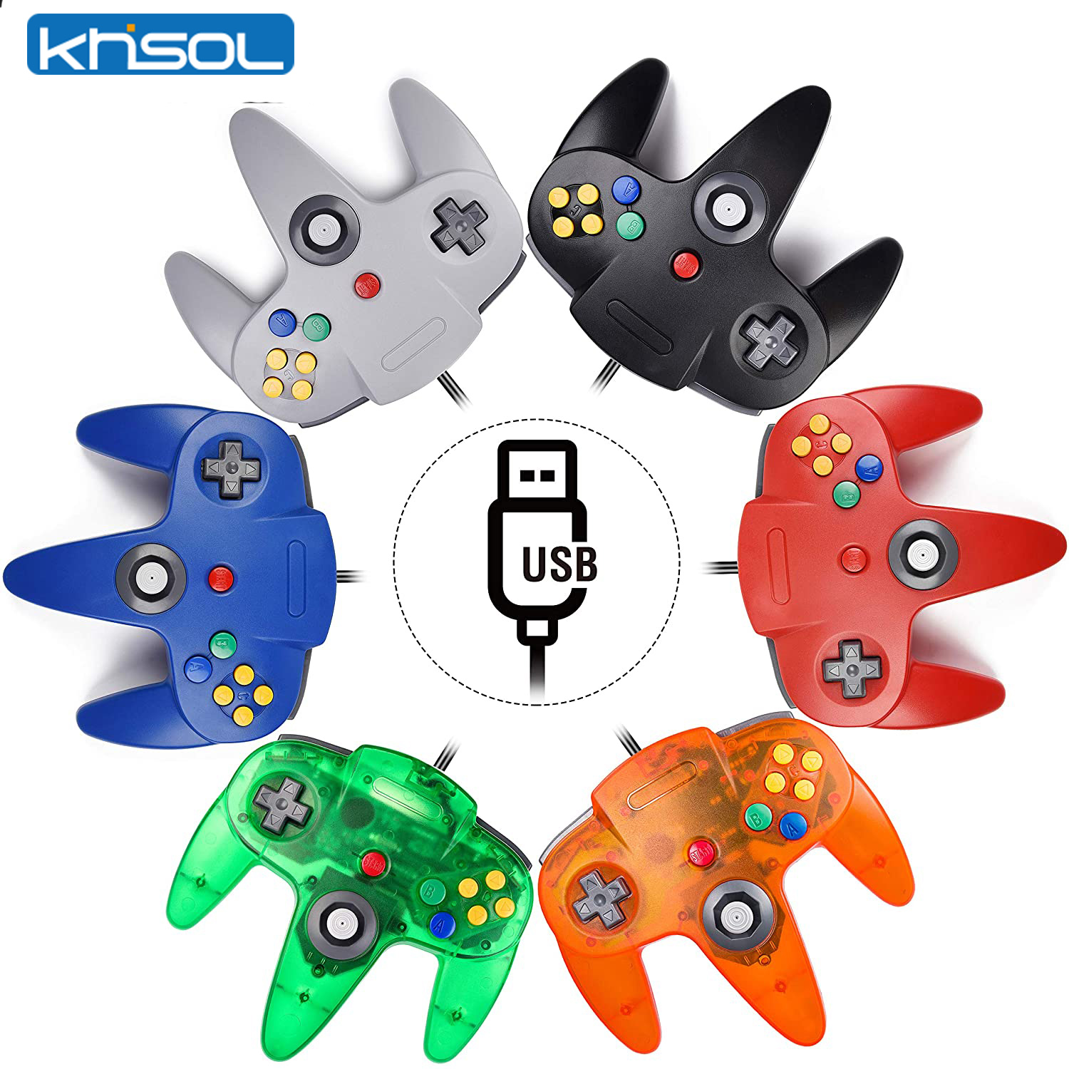 Gaming Console And Controller - N64 controlador clássico usb com fio